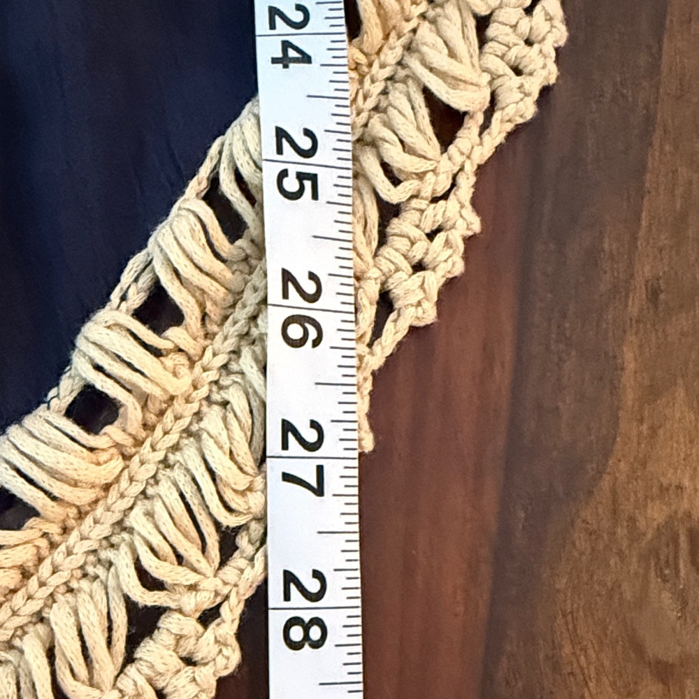 Umgee Navy and Cream Crochet Trim Top - Picture 8 of 10